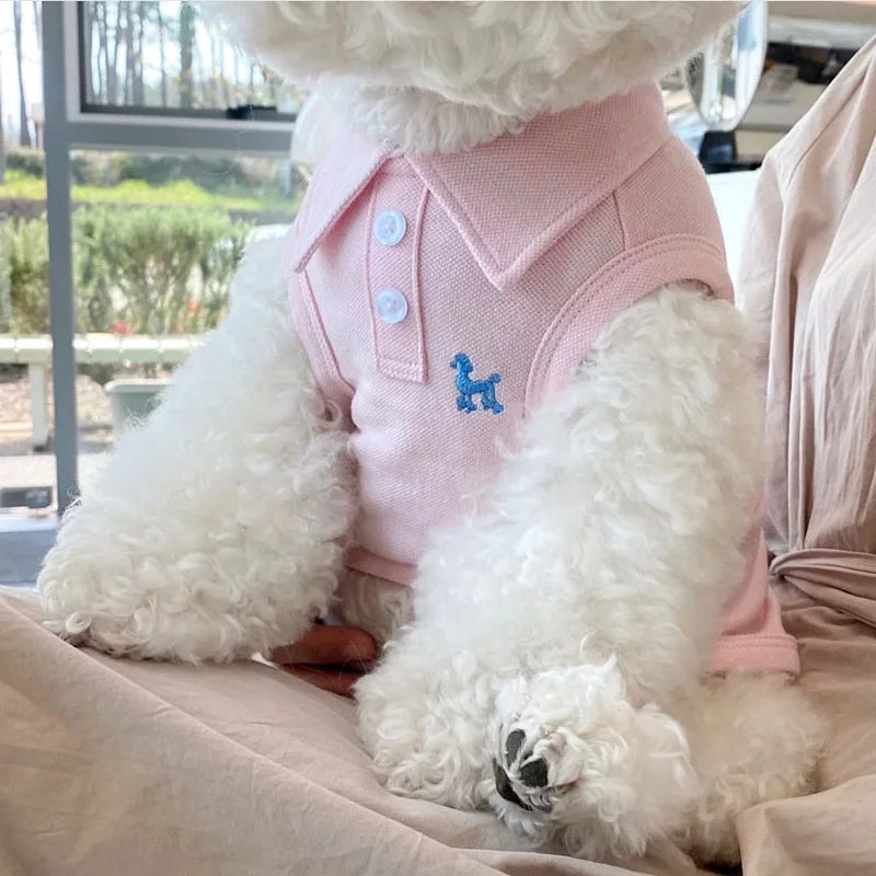 Luxury Striped Polo Shirt - Summer Cooling Vest for Small & Medium Dogs
