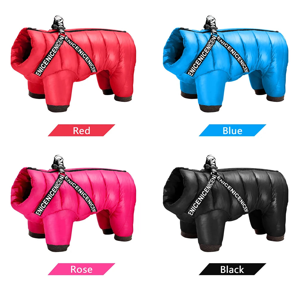 Waterproof Dog Jacket with Built-In Harness - Winter Coat for Small to Medium Dogs