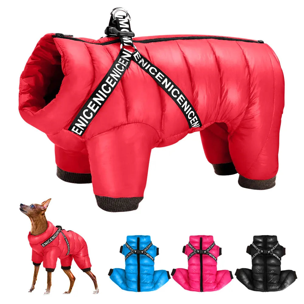 Waterproof Dog Jacket with Built-In Harness - Winter Coat for Small to Medium Dogs