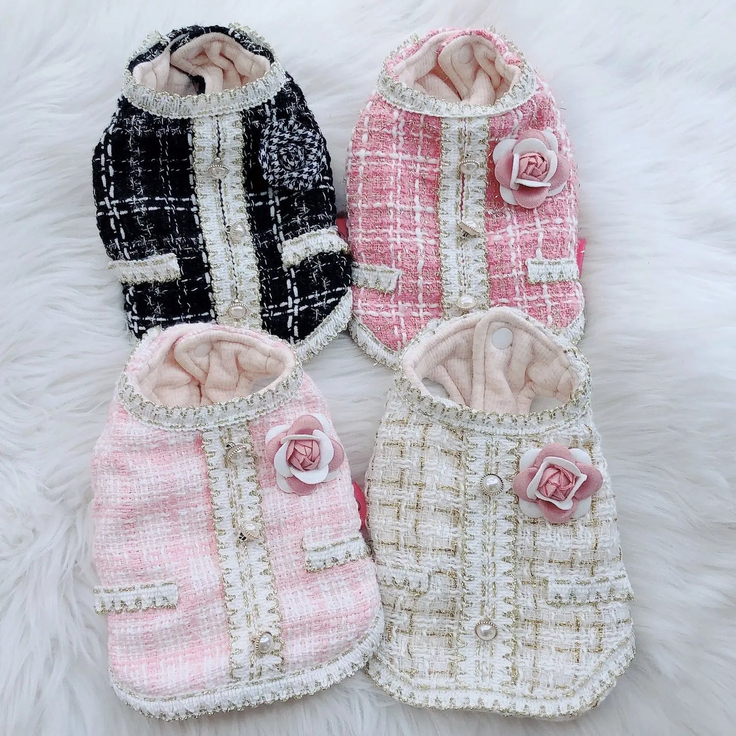 Classic Plaid Princess Dress Coat - 100% Cotton Designer Outfit for Small Dogs & Cats