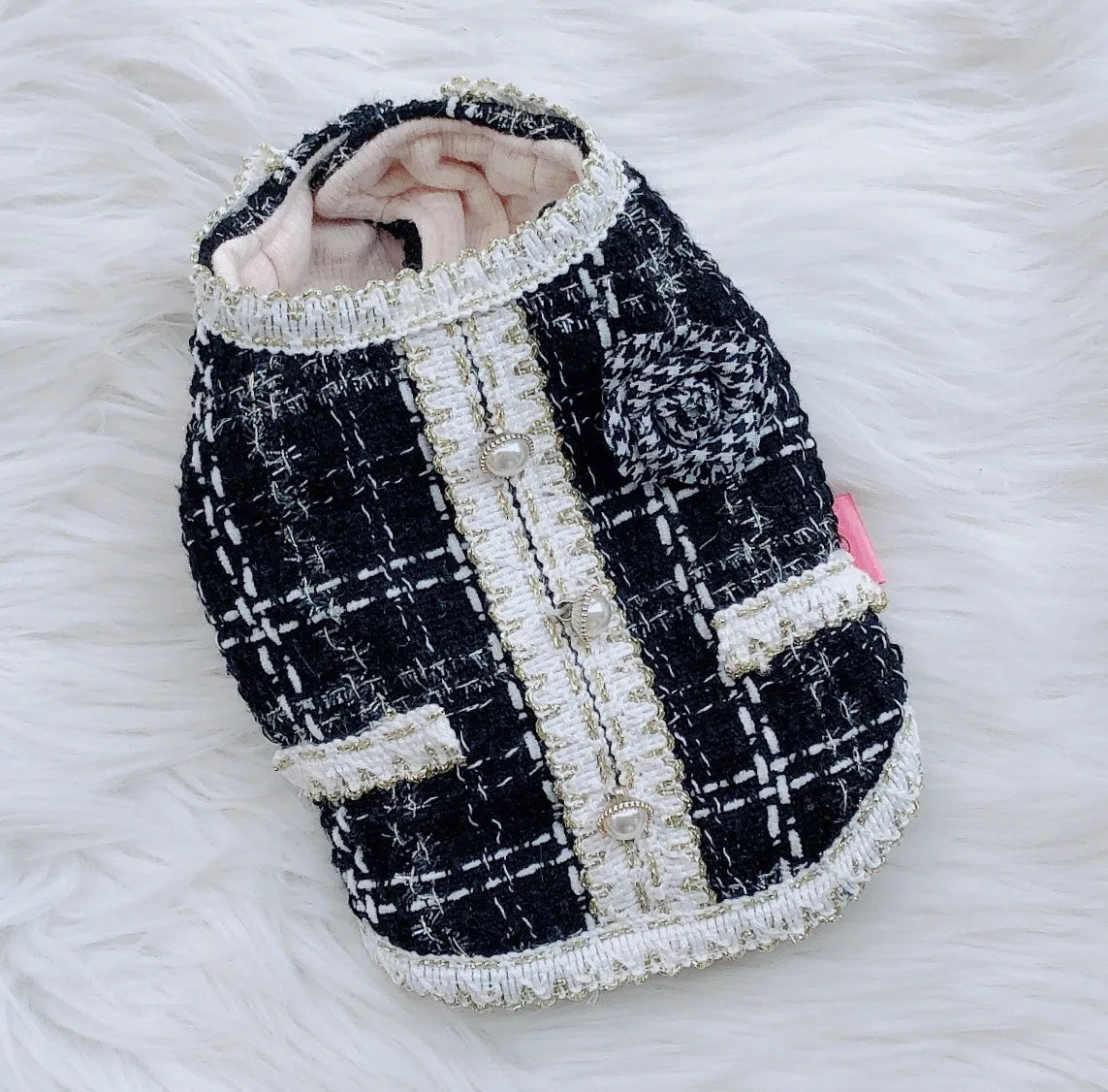 Classic Plaid Princess Dress Coat - 100% Cotton Designer Outfit for Small Dogs & Cats