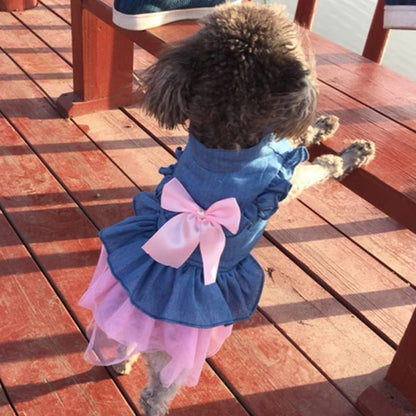 Luxury Denim Cat Dress - Summer Skirt for Sphynx & Hairless Cats