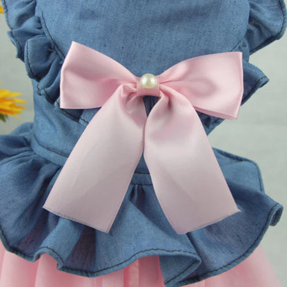 Luxury Denim Cat Dress - Summer Skirt for Sphynx & Hairless Cats