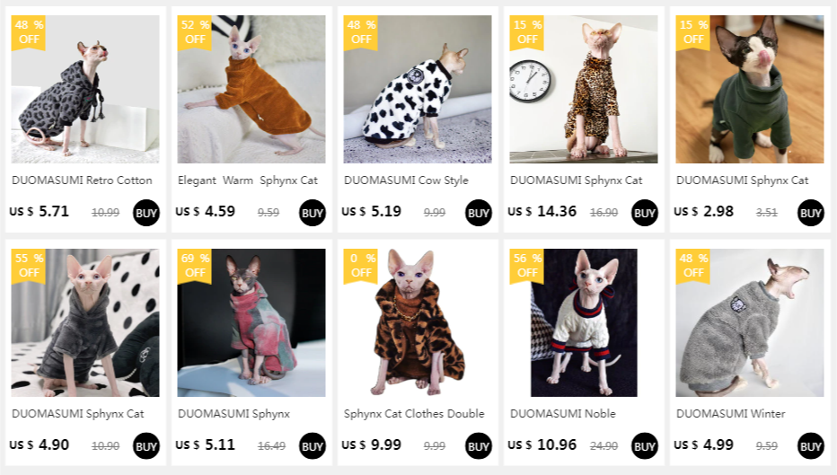Luxury MinkFleece Cat Cardigan - Winter Jacket for Sphinx & Hairless Cats