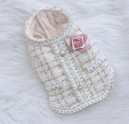 Classic Plaid Princess Dress Coat - 100% Cotton Designer Outfit for Small Dogs & Cats