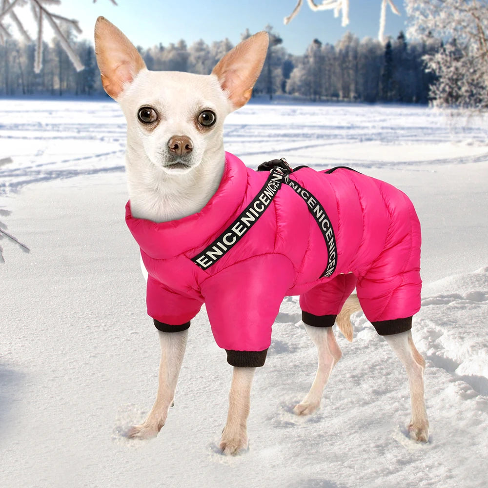 Waterproof Dog Jacket with Built-In Harness - Winter Coat for Small to Medium Dogs