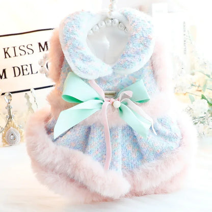Luxury Princess Dress Coat - Warm Elegant Outfit for Small Dogs