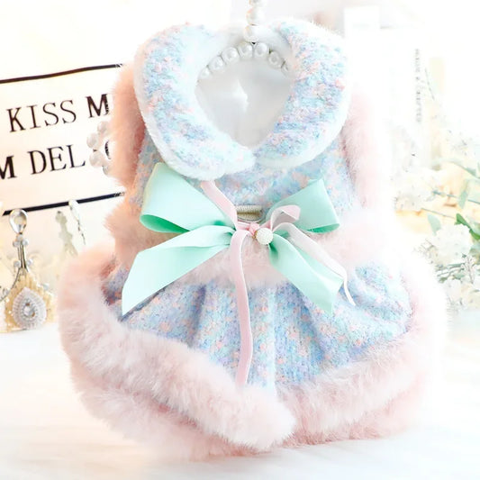 Luxury Princess Dress Coat - Warm Elegant Outfit for Small Dogs