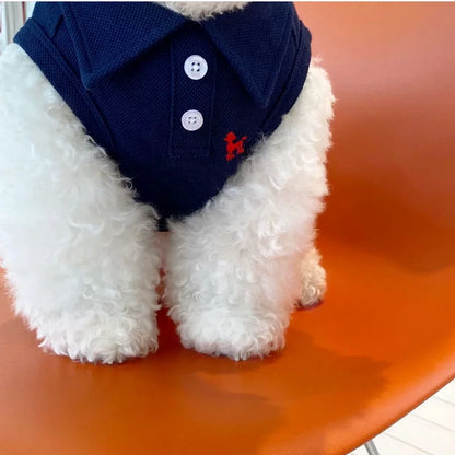 Luxury Striped Polo Shirt - Summer Cooling Vest for Small & Medium Dogs