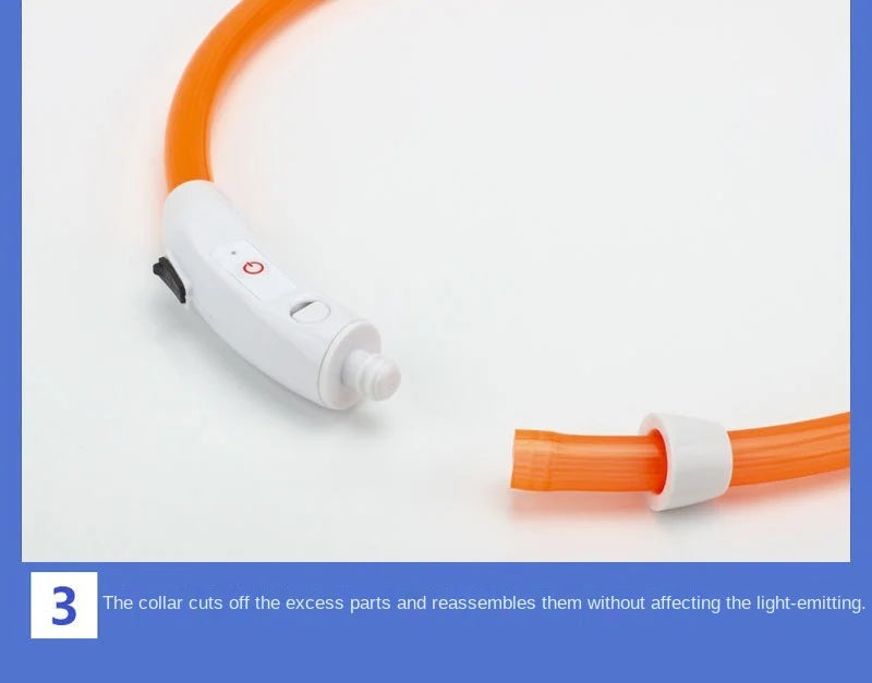 LED Safety Collar - USB Rechargeable Glowing Dog Collar for Night Visibility