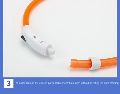 LED Safety Collar - USB Rechargeable Glowing Dog Collar for Night Visibility