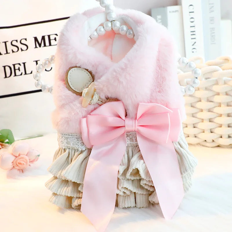 Luxury Princess Dress Coat - Warm Elegant Outfit for Small Dogs
