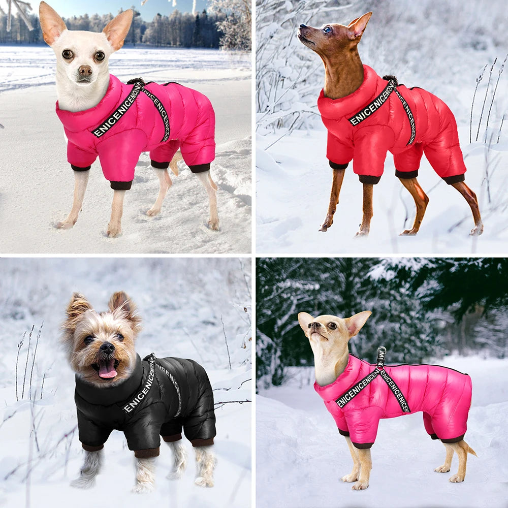 Waterproof Dog Jacket with Built-In Harness - Winter Coat for Small to Medium Dogs