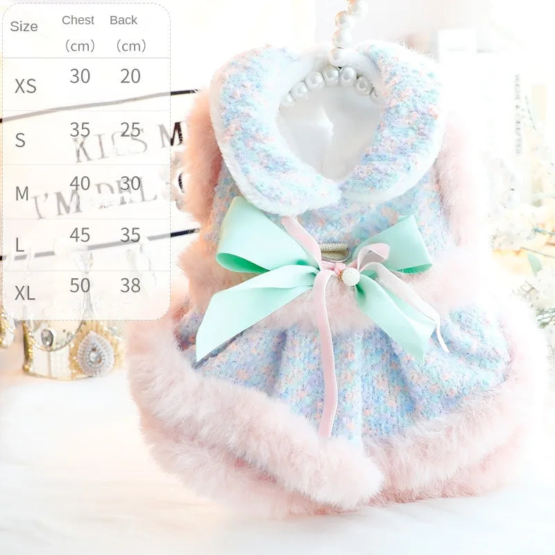 Luxury Princess Dress Coat - Warm Elegant Outfit for Small Dogs