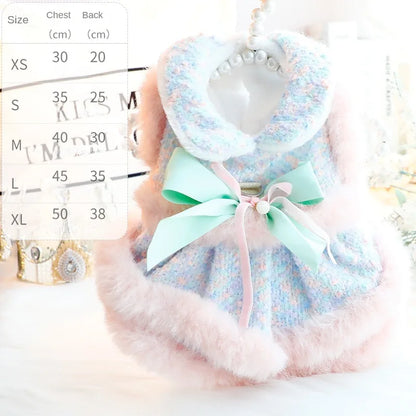 Luxury Princess Dress Coat - Warm Elegant Outfit for Small Dogs