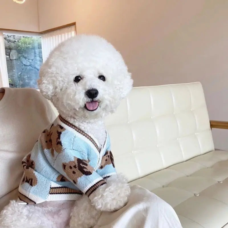 Luxury Knitted Cardigan Sweater - Winter Warm Outfit for Small Dogs