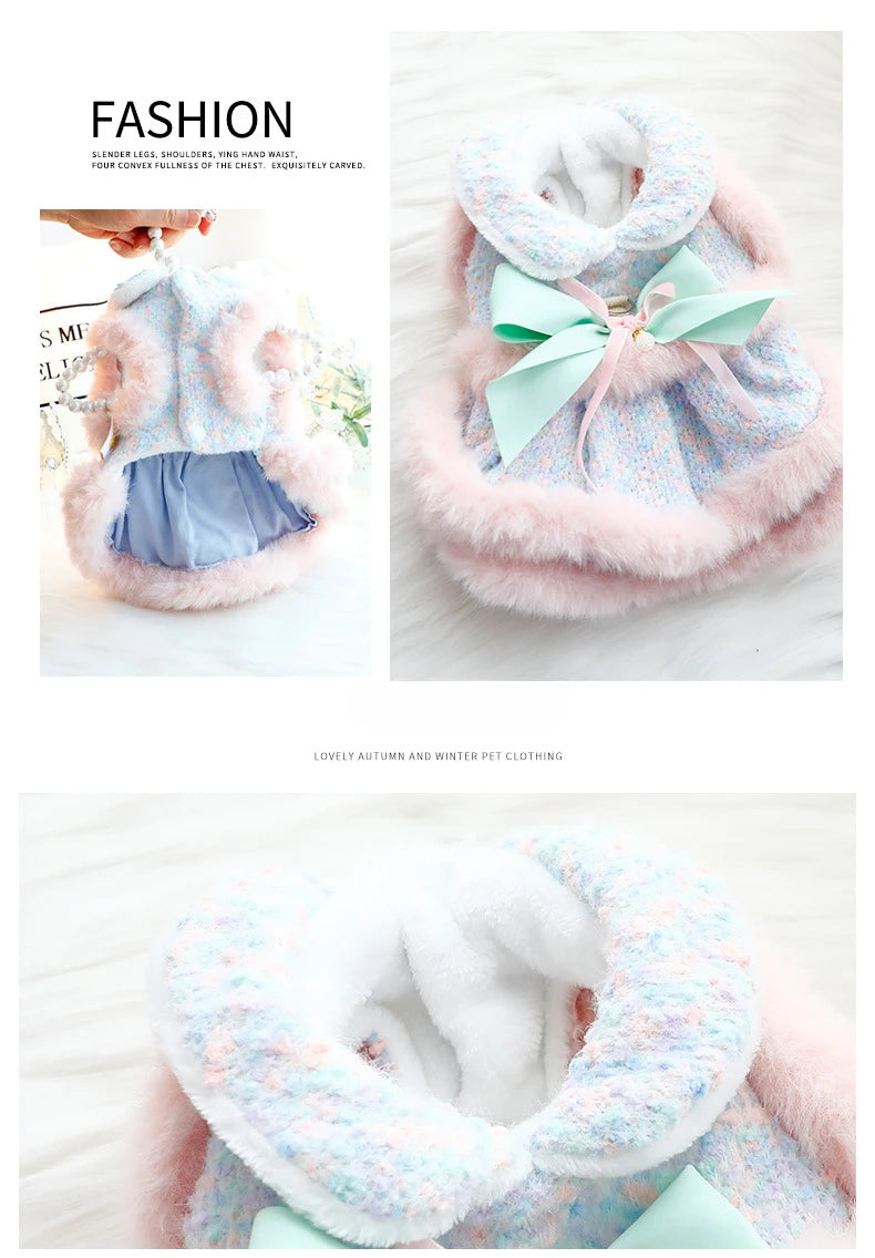 Luxury Princess Dress Coat - Warm Elegant Outfit for Small Dogs