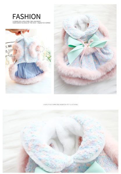 Luxury Princess Dress Coat - Warm Elegant Outfit for Small Dogs