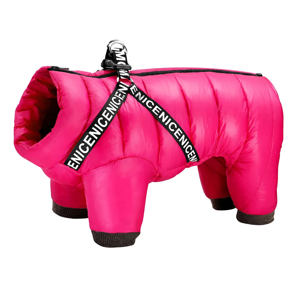 Waterproof Dog Jacket with Built-In Harness - Winter Coat for Small to Medium Dogs