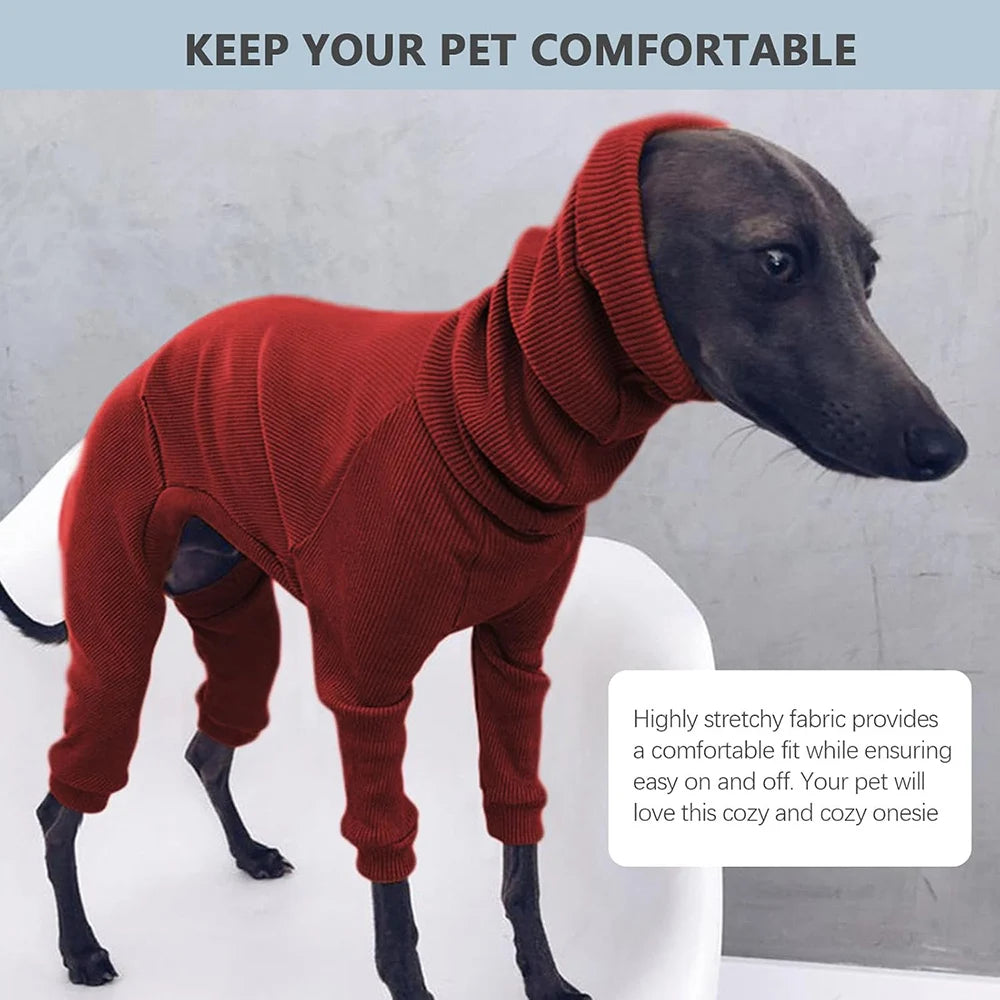 Luxury Turtleneck Pajama Onesie - Winter Overalls for Medium to Large Dogs
