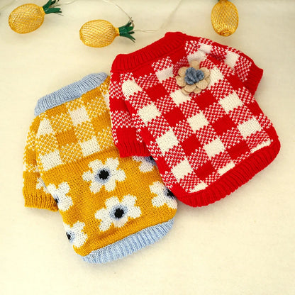 Floral Knit Sweater for Dogs & Cats