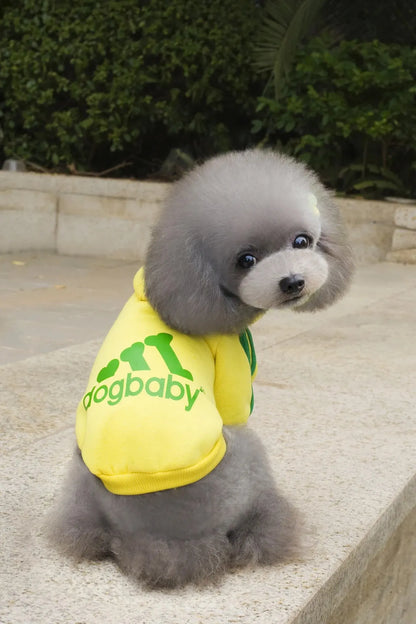 Luxury Fleece Sports Hoodie - Two-Legged Athletic Jacket for Small Dogs & Cats