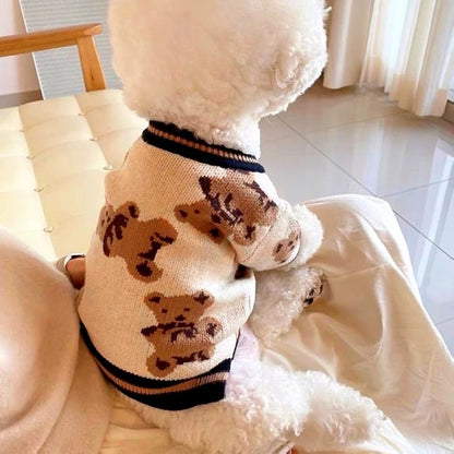 Luxury Striped Cardigan Sweater - Winter Warm Coat for Chihuahuas & Small Dogs