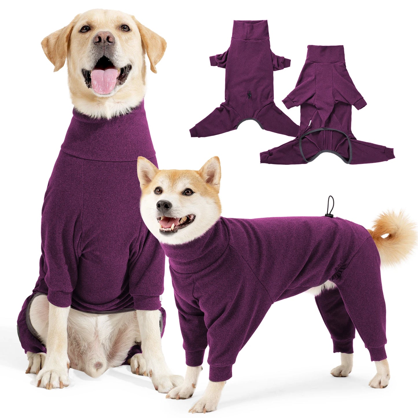 Cozy Fleece Dog Jumpsuit - Warm Winter Overalls for Large Dogs