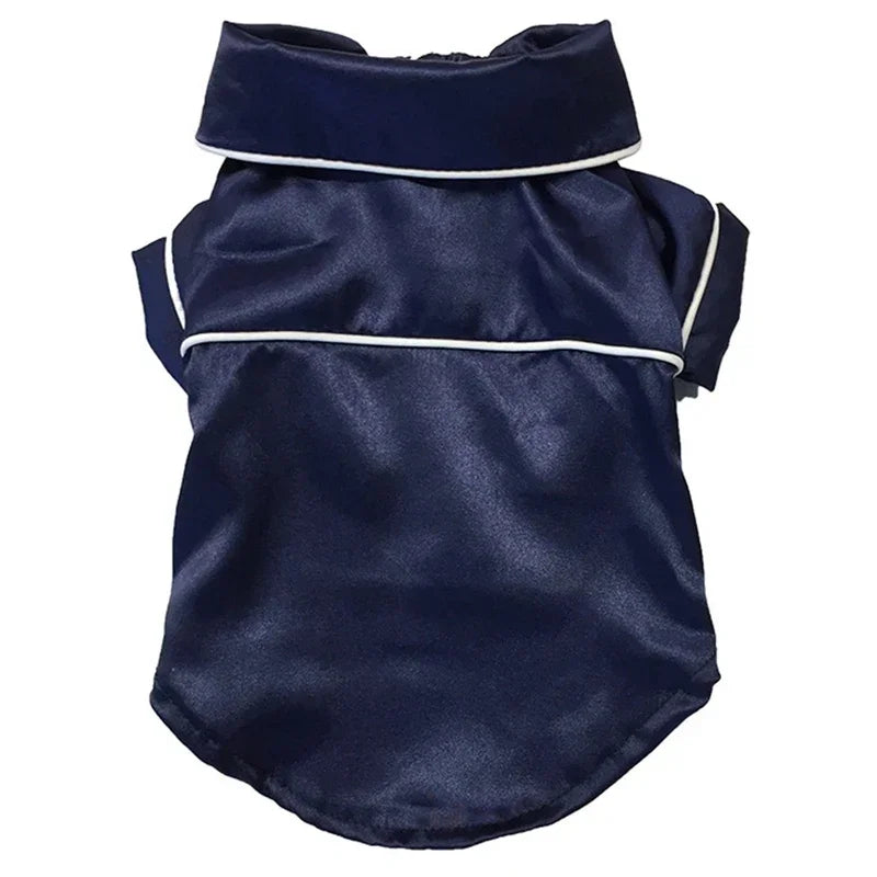 Luxury Silk-Touch Pajama Shirt - Premium Sleepwear for Small Dogs & Cats