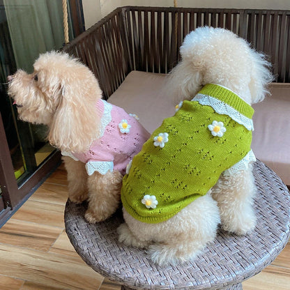 Floral Knit Sweater for Dogs & Cats
