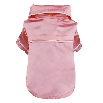 Luxury Silk-Touch Pajama Shirt - Premium Sleepwear for Small Dogs & Cats