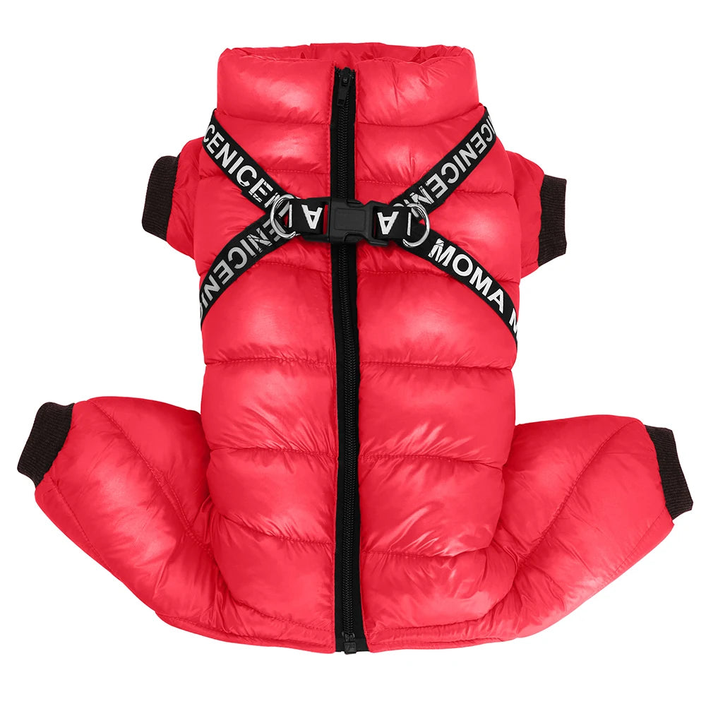 Waterproof Dog Jacket with Built-In Harness - Winter Coat for Small to Medium Dogs
