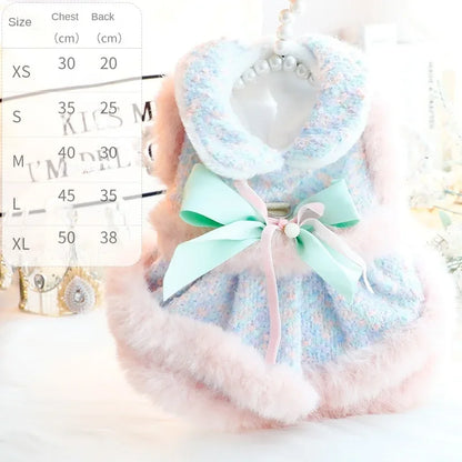 Luxury Princess Dress Coat - Warm Elegant Outfit for Small Dogs