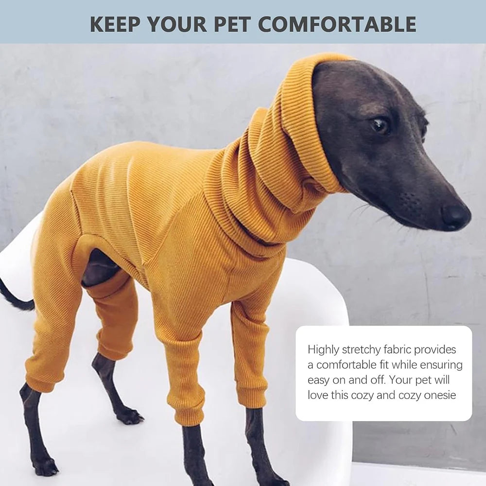 Luxury Turtleneck Pajama Onesie - Winter Overalls for Medium to Large Dogs