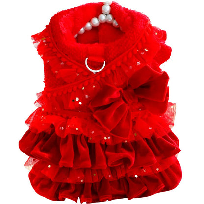Luxury Multi-Layer Pleated Princess Coat - Designer Winter Jacket for Small Dogs & Cats