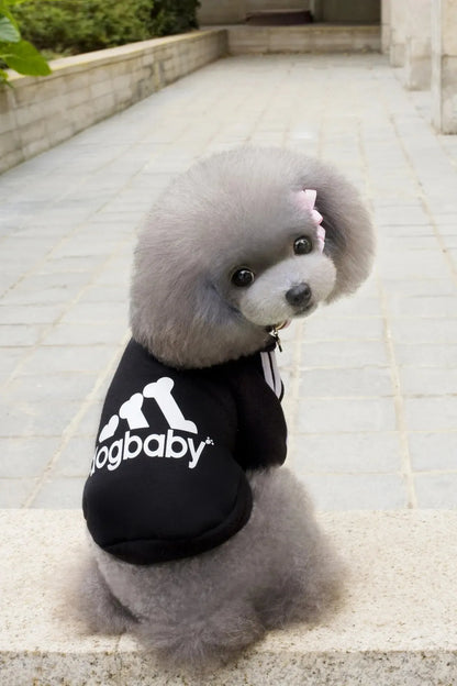 Luxury Fleece Sports Hoodie - Two-Legged Athletic Jacket for Small Dogs & Cats