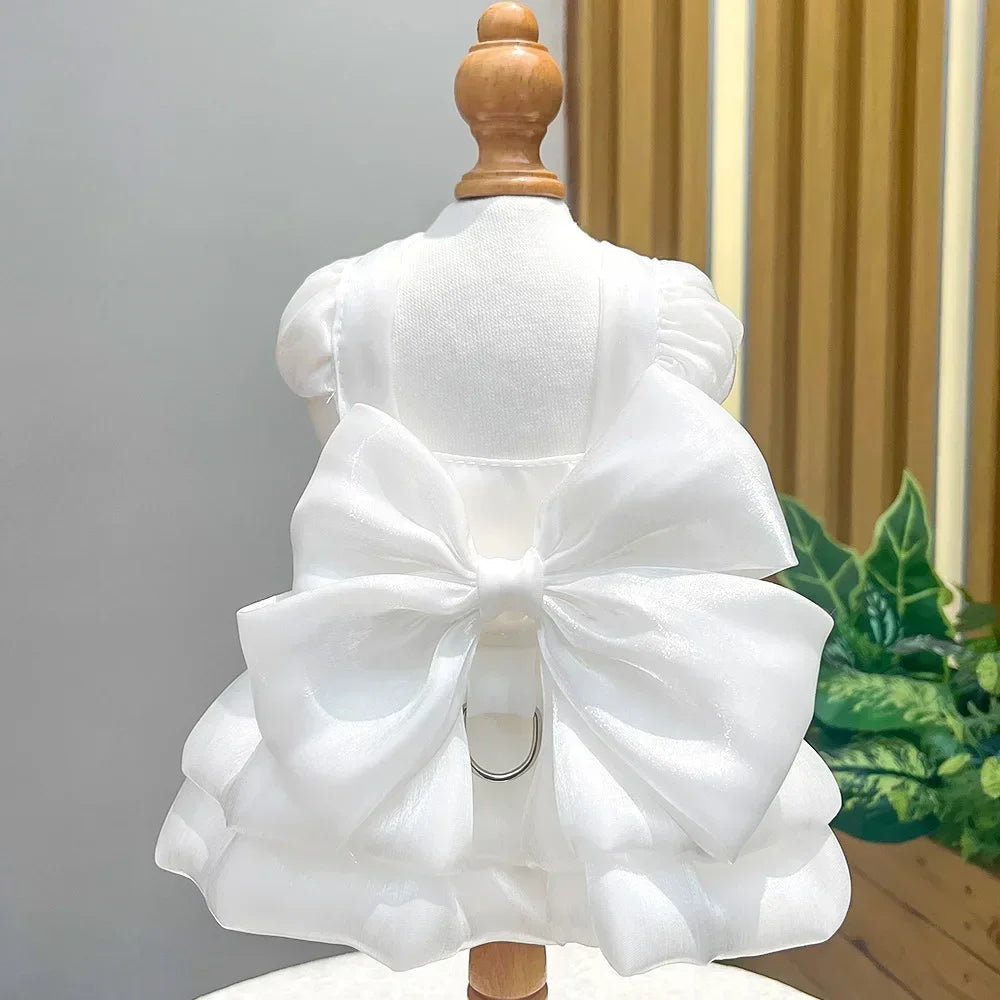 Luxury Bow Wedding Dress - Formal Gown for Sphynx Cats & Small Dogs