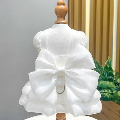 Luxury Bow Wedding Dress - Formal Gown for Sphynx Cats & Small Dogs