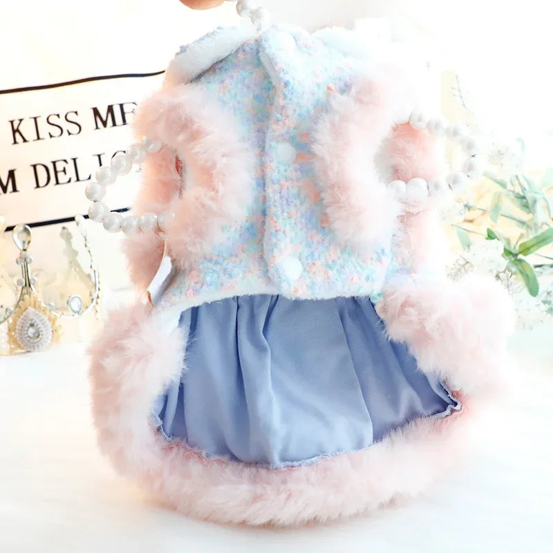 Luxury Princess Dress Coat - Warm Elegant Outfit for Small Dogs