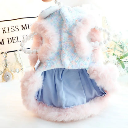Luxury Princess Dress Coat - Warm Elegant Outfit for Small Dogs