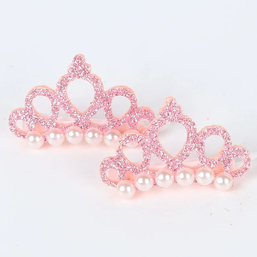 Luxury Pearl Crown Hair Clip - Designer Bow Accessory for Dogs & Cats