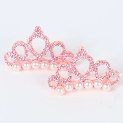 Luxury Pearl Crown Hair Clip - Designer Bow Accessory for Dogs & Cats