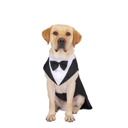 Luxury Gentleman's Tuxedo Suit - Premium Formal Outfit with Bow Tie for Dogs