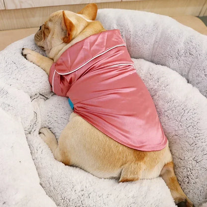 Luxury Silk-Touch Pajama Shirt - Premium Sleepwear for Small Dogs & Cats