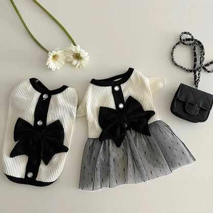 Luxury Bow & Lace Dog Dress - Summer Outfit for Small Dogs & Chihuahuas