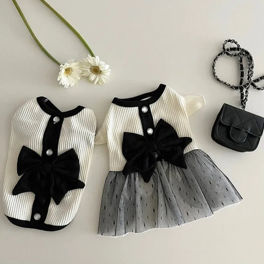 Luxury Bow & Lace Dog Dress - Summer Outfit for Small Dogs & Chihuahuas