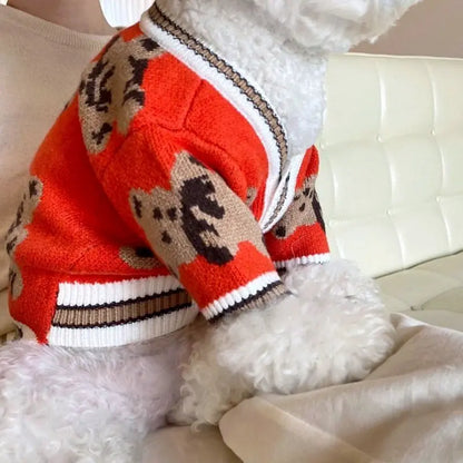 Luxury Knitted Cardigan Sweater - Winter Warm Outfit for Small Dogs