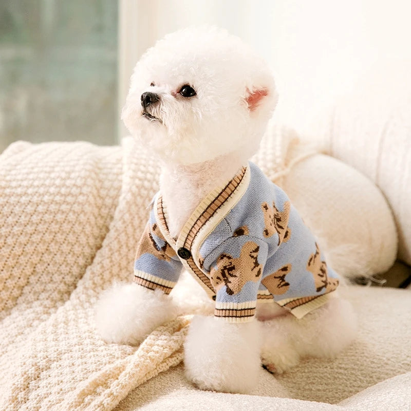 Luxury Striped Cardigan Sweater - Winter Warm Coat for Chihuahuas & Small Dogs
