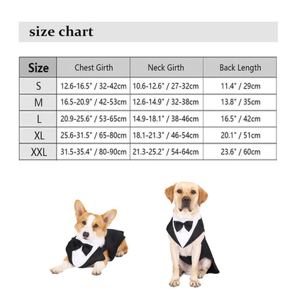 Luxury Gentleman's Tuxedo Suit - Premium Formal Outfit with Bow Tie for Dogs