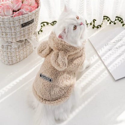 Luxury Pet Hoodie - Premium Winter Jacket for Cats & Small Dogs